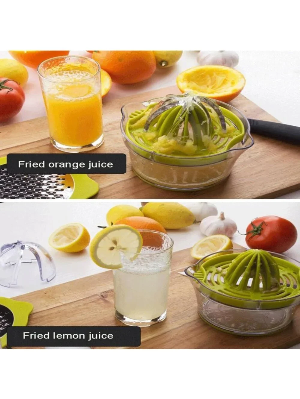 Citrus Juicer Manual Hand Squeezer with Measuring Cup & Grater, 12oz, Green